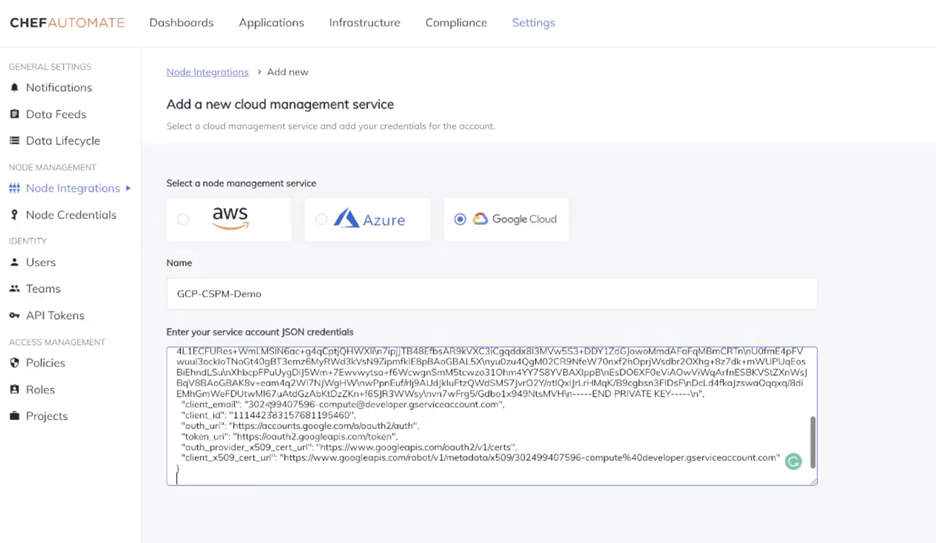 Connecting cloud-native environment (GCP) to Chef Automate UI