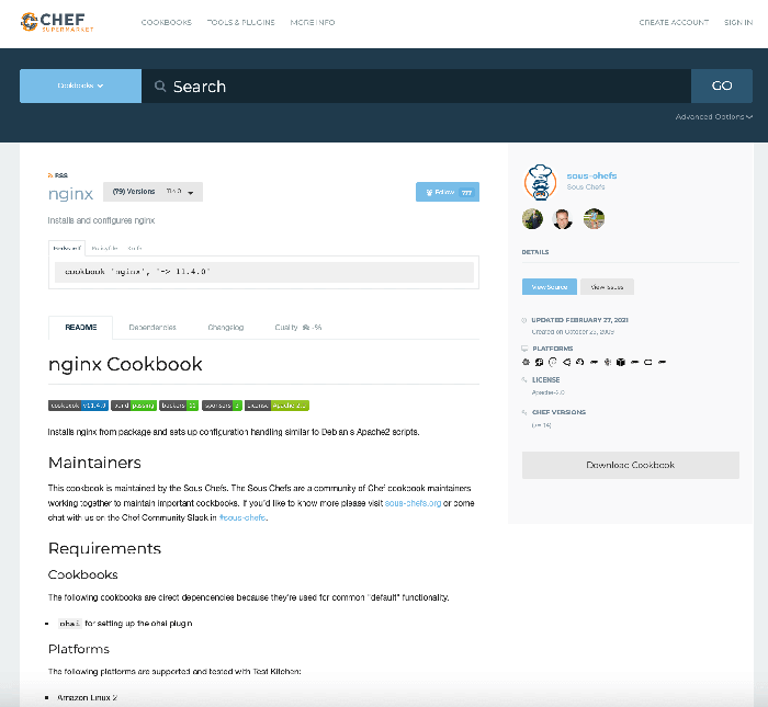 Nginx Chef Cookbook screenshot