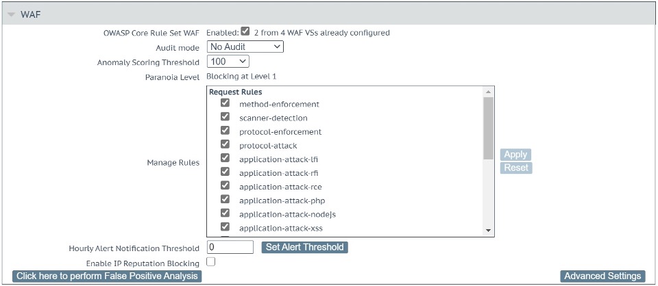 OWASP how to run on loadmaster load balancer