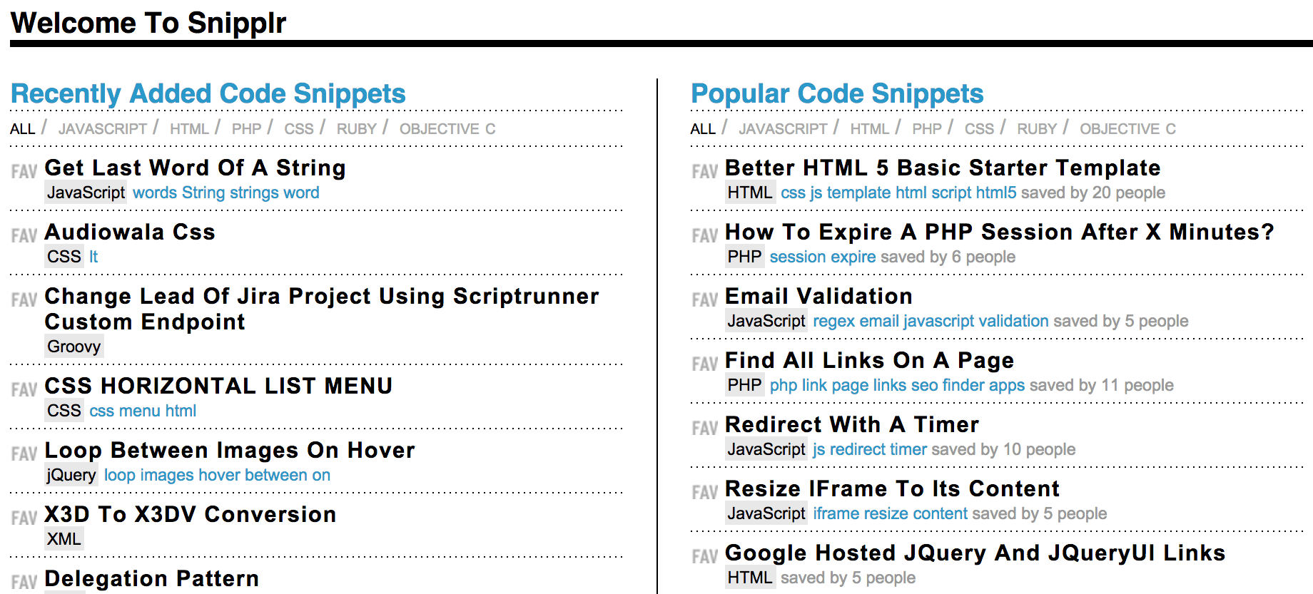 Snipplr - Code Snippets