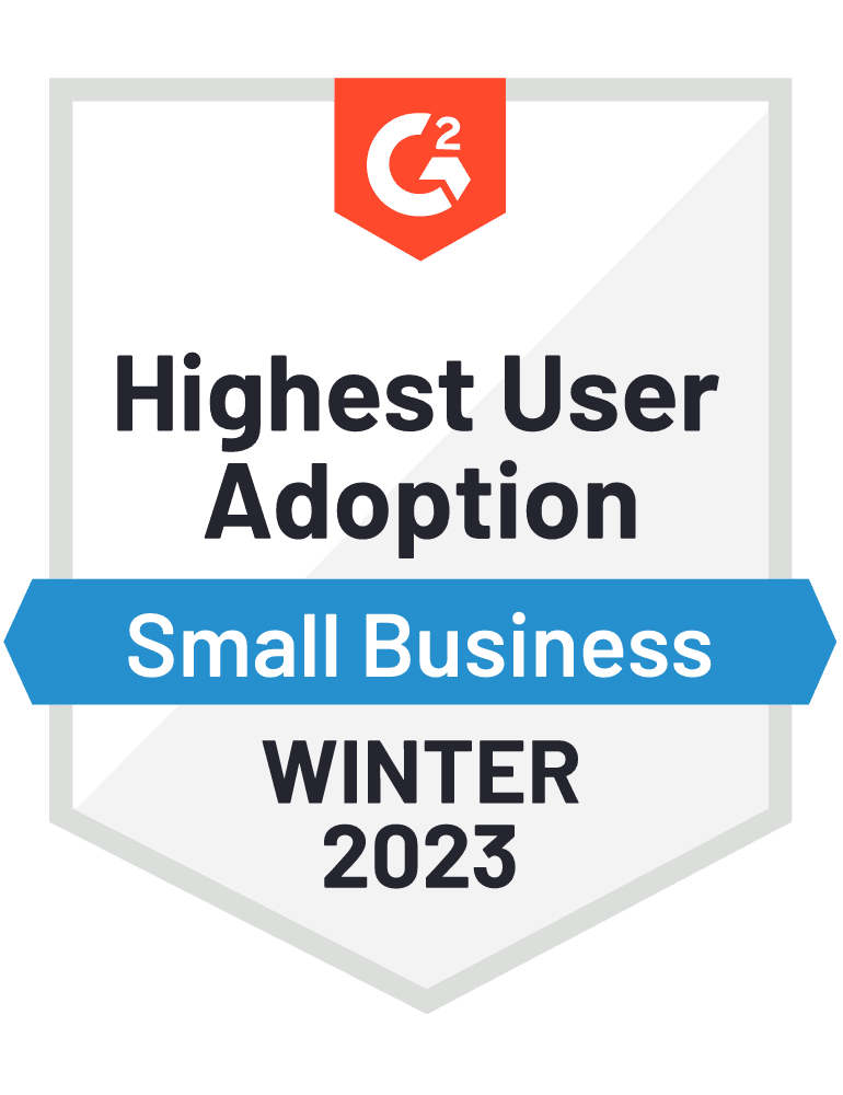 Highest User Adoption Small Biz in 2023 Winter G2